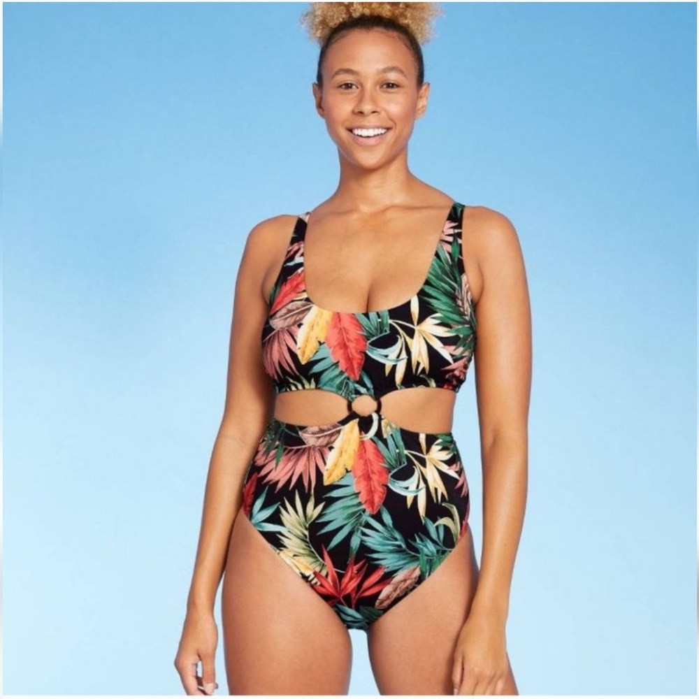 Womens Tortoise Ring monokini one piece swimsuit size XL